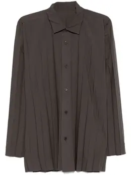 Homme Plissé Issey Miyake: Коричневая рубашка 