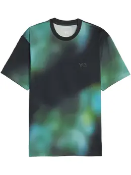 Y-3: Голубая футболка 