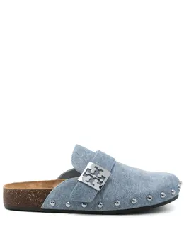 Tory Burch: Светлые сабо 