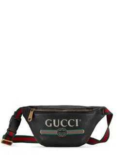 Gucci Pre-Owned: Чёрная поясная сумка 