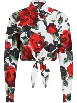 Dolce & Gabbana: Рубашка с растительным принтом 