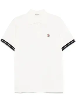 Moncler: Белое поло 