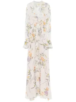 Blumarine: Платье с растительным принтом 