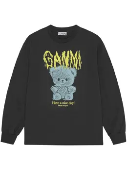 GANNI: Чёрный свитшот 