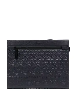 Ferragamo: Синий клатч  Gancini