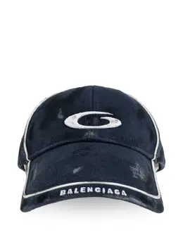 Balenciaga: Синяя кепка 