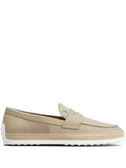 Tod's: Бежевые туфли  Gommino
