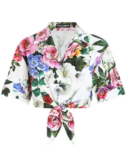 Dolce & Gabbana: Рубашка с растительным принтом 