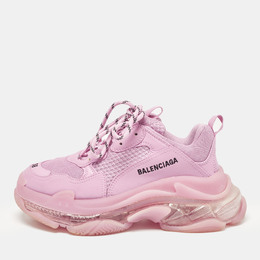 Balenciaga: Розовые кроссовки  Triple S