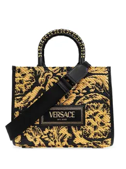 Versace: Чёрная сумка-шоппер  Barocco