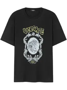 Versace: Чёрная футболка 