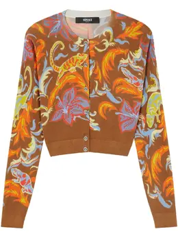 Versace: Коричневый кардиган  Barocco