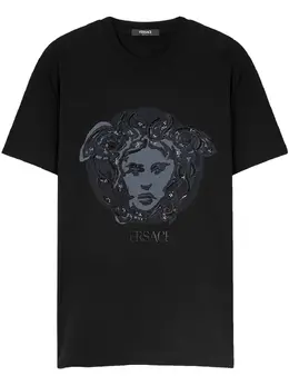 Versace: Чёрная футболка  Medusa