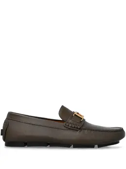 Versace: Тёмные туфли  Greca