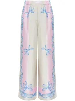 Versace: Светлые брюки  Palazzo