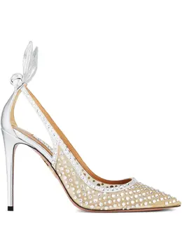Aquazzura: Серебристые туфли  Bow Tie