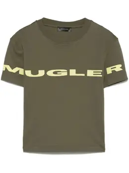 Mugler: Футболка цвета хаки 