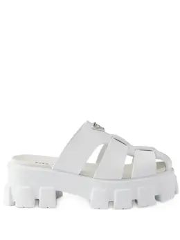Prada: Белые сабо 