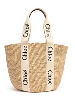 CHLOÉ: Белая сумка-шоппер  Woody