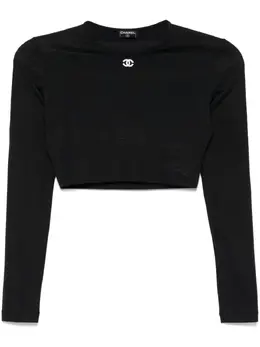 CHANEL Pre-Owned: Чёрный топ 