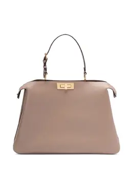FENDI: Бежевая сумка-шоппер  Peekaboo