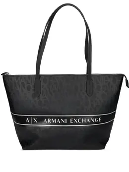 Armani Exchange: Сумка-шоппер с принтом 