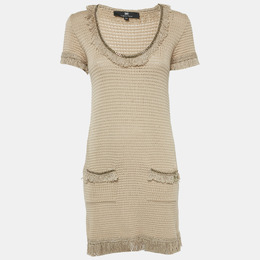 Elisabetta Franchi: Бежевое платье 