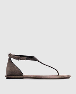 Brunello Cucinelli: Серые босоножки 
