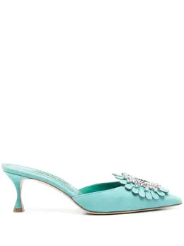 Manolo Blahnik: Голубые сабо 