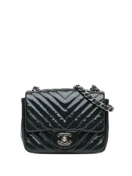 CHANEL Pre-Owned: Голубая сумка через плечо 