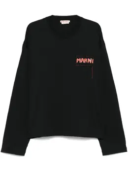 Marni: Чёрная футболка 