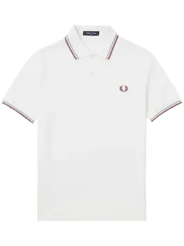 Fred Perry: Белое поло  Twin Tipped