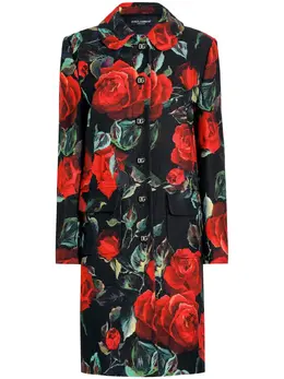 Dolce & Gabbana: Пальто с растительным принтом 