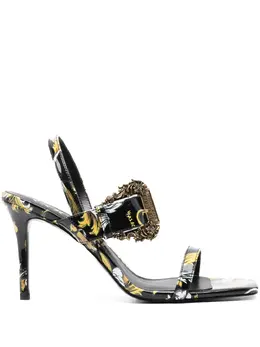 Versace Jeans Couture: Чёрные сандалии 
