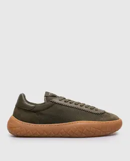 Bottega Veneta: Зелёные кроссовки 