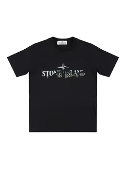 STONE ISLAND JUNIOR: Хлопковая футболка 