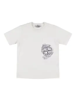 STONE ISLAND JUNIOR: Хлопковая футболка 