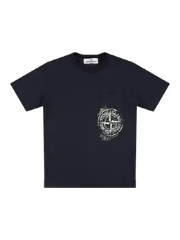 STONE ISLAND JUNIOR: Хлопковая футболка 