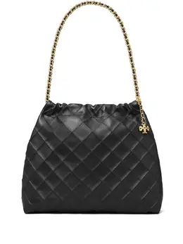 Tory Burch: Чёрная сумка  Fleming