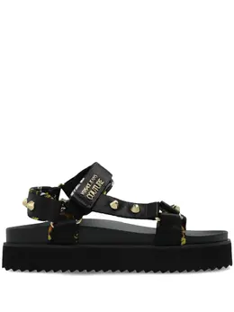Versace Jeans Couture: Чёрные сандалии 