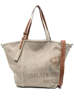 Golden Goose: Бежевая сумка-шоппер 