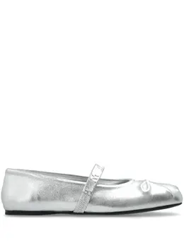 Marni: Серебристые балетки 