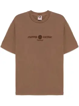 AAPE BY *A BATHING APE®: Коричневая футболка 