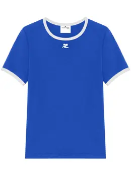 Courrèges: Голубая футболка 