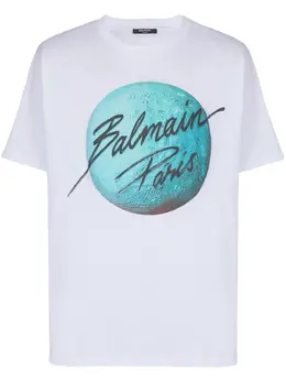 Balmain: Белая футболка  Paris