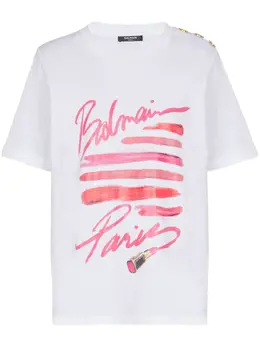 Balmain: Футболка с принтом 