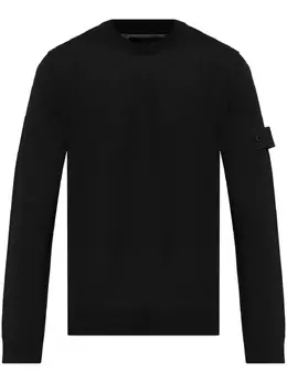 Stone Island: Чёрный свитер  Compass