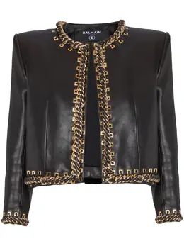 Balmain: Чёрная куртка 