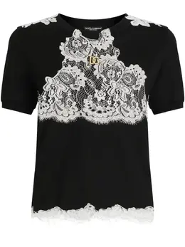 Dolce & Gabbana: Кружевная футболка  T