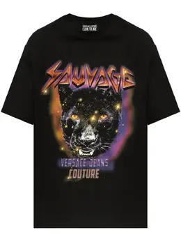 Versace Jeans Couture: Чёрная футболка 